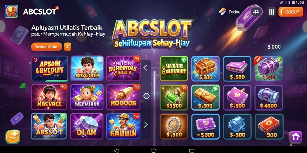 Screenshot ABCSLOT menampilkan fitur-fitur utama aplikasi Utility yang sederhana dan efisien.