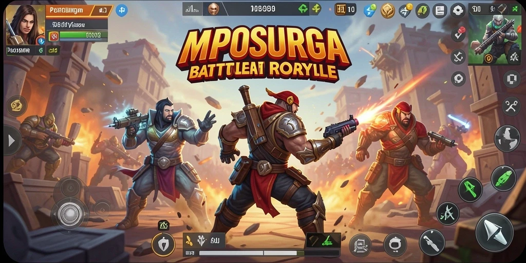 Tampilan gameplay seru dalam MPOSURGA dengan pertarungan sengit.