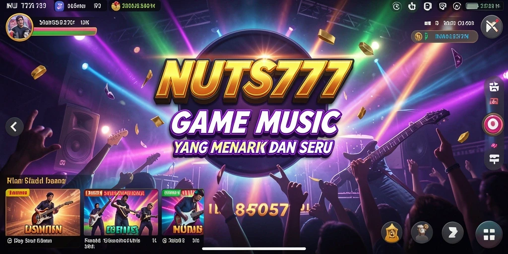 Screenshot gameplay NUTS777 menampilkan aksi musik yang mendebarkan.